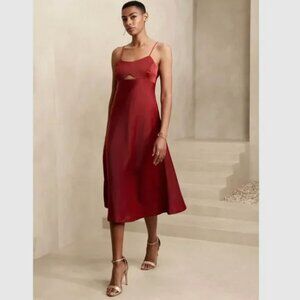NWT Banana Republic Satin Cutout Midi Slip Dress